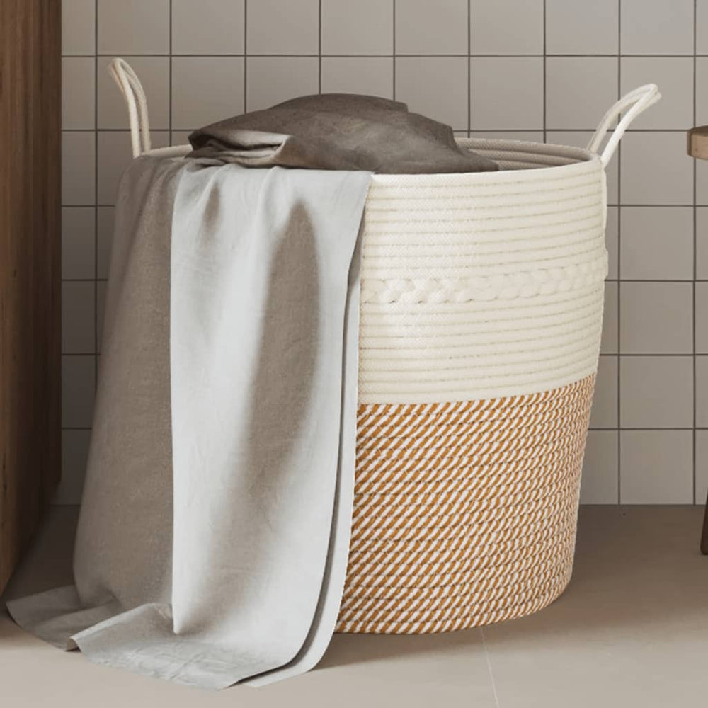 Braun-Weißer Aufbewahrungskorb Ø43 cm