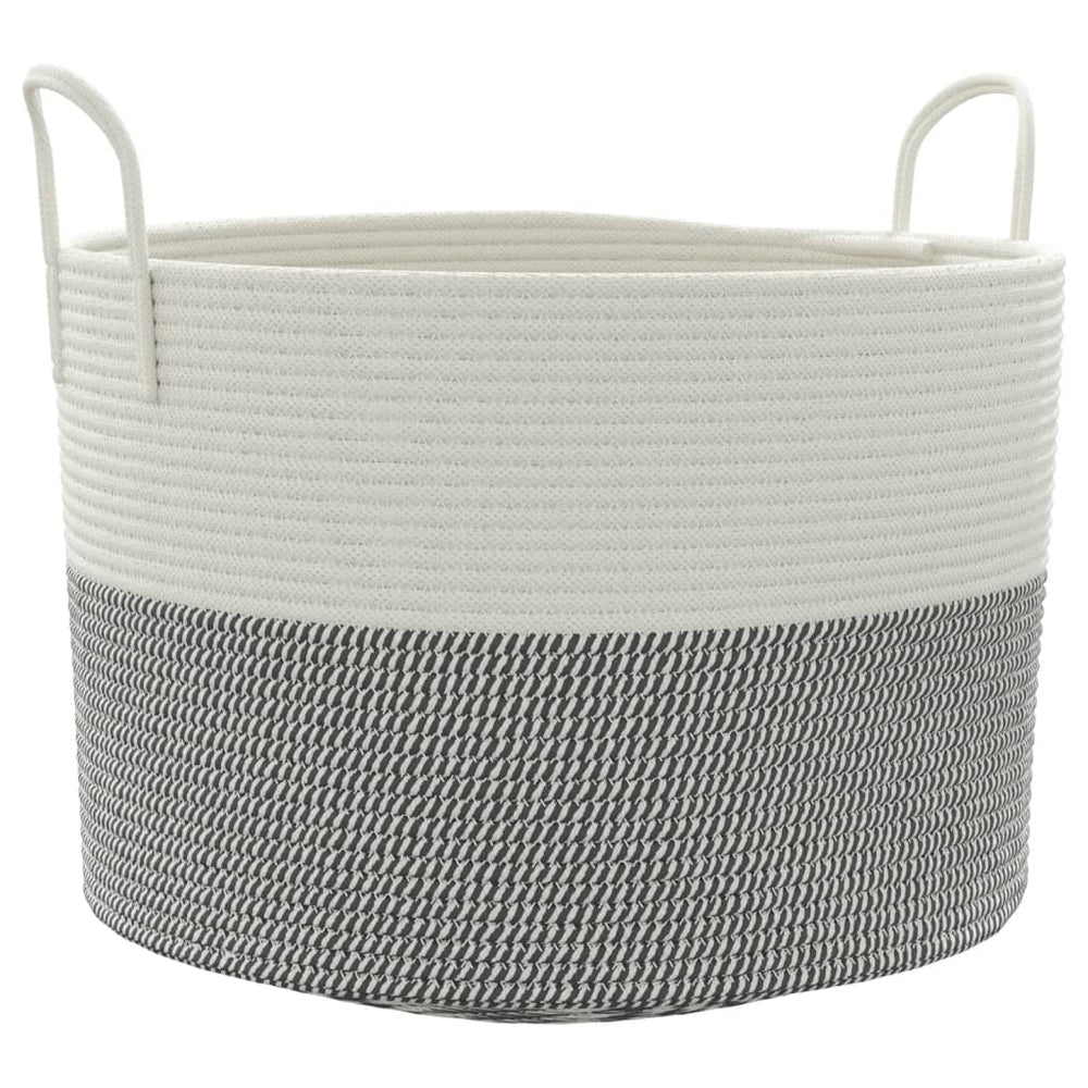 Baumwoll-Aufbewahrungskorb Grau/Weiß Ø51x33 cm
