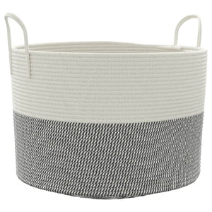 Baumwoll-Aufbewahrungskorb Grau/Weiß Ø51x33 cm