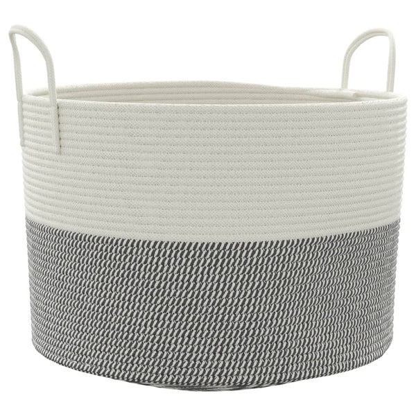 Baumwoll-Aufbewahrungskorb Grau/Weiß Ø51x33 cm