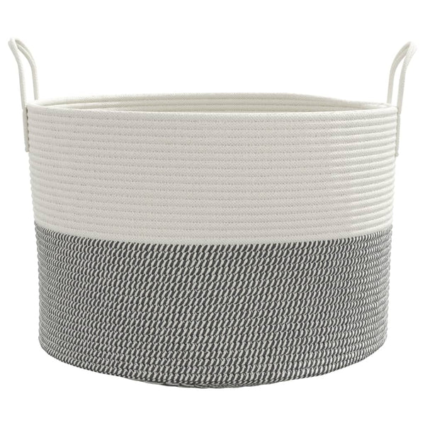 Baumwoll-Aufbewahrungskorb Grau/Weiß Ø51x33 cm