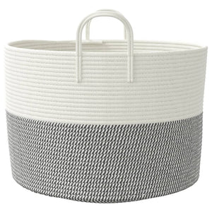 Baumwoll-Aufbewahrungskorb Grau/Weiß Ø51x33 cm