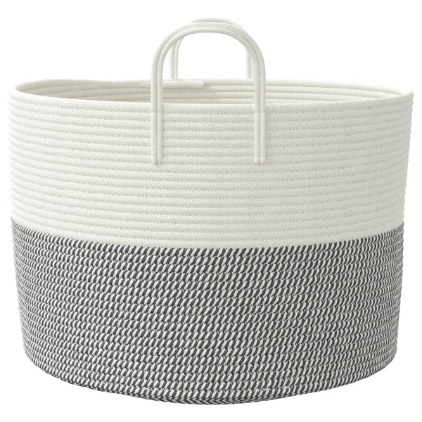 Baumwoll-Aufbewahrungskorb Grau/Weiß Ø51x33 cm