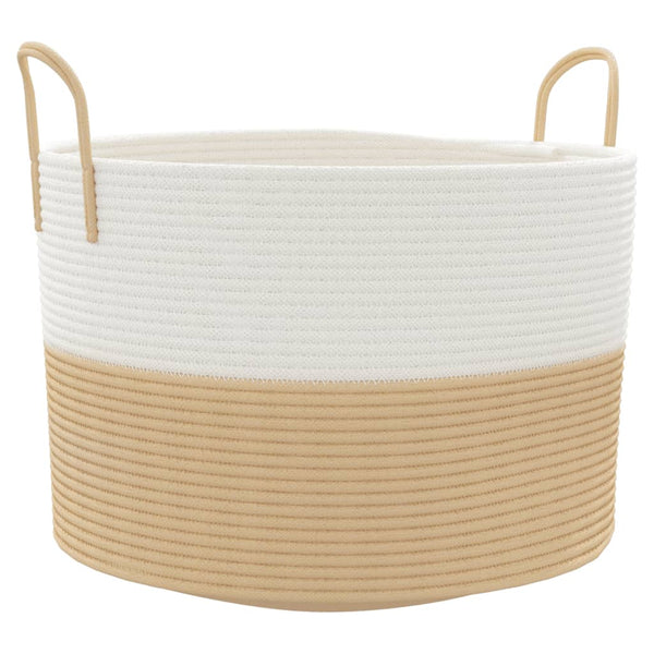Beige/Weißer Aufbewahrungskorb Ø51cm