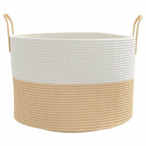 Beige/Weißer Aufbewahrungskorb Ø51cm