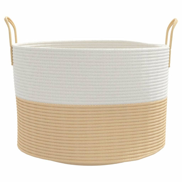 Beige/Weißer Aufbewahrungskorb Ø51cm