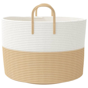 Beige/Weißer Aufbewahrungskorb Ø51cm