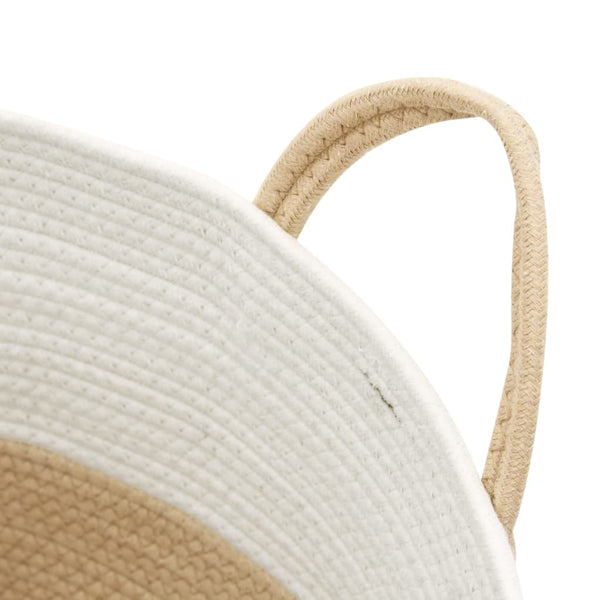 Beige/Weißer Aufbewahrungskorb Ø51cm