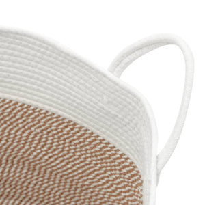 Baumwoll Aufbewahrungskorb Braun/Weiß Ø51cm
