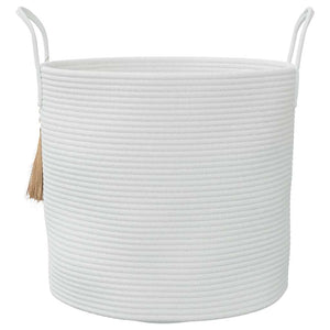 Weißer Aufbewahrungskorb Baumwolle Ø40x35 cm