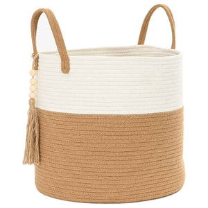 Aufbewahrungskorb Baumwolle Braun/Weiß Ø40cm