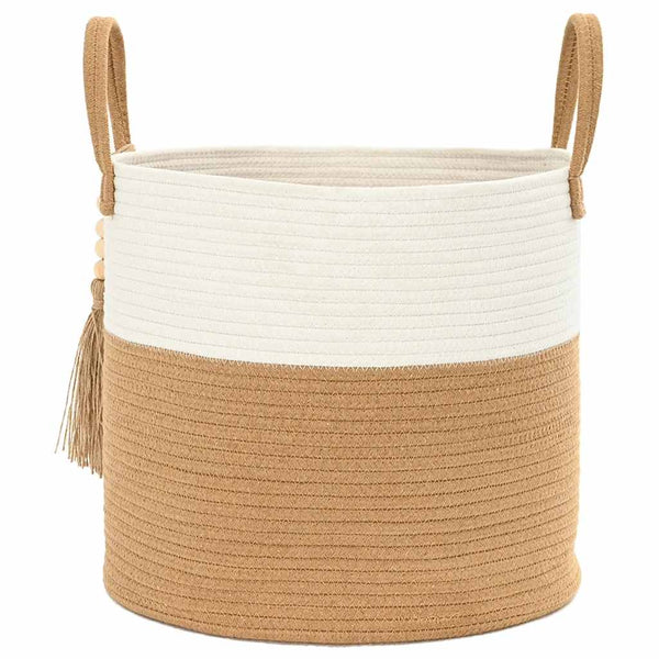 Aufbewahrungskorb Baumwolle Braun/Weiß Ø40cm