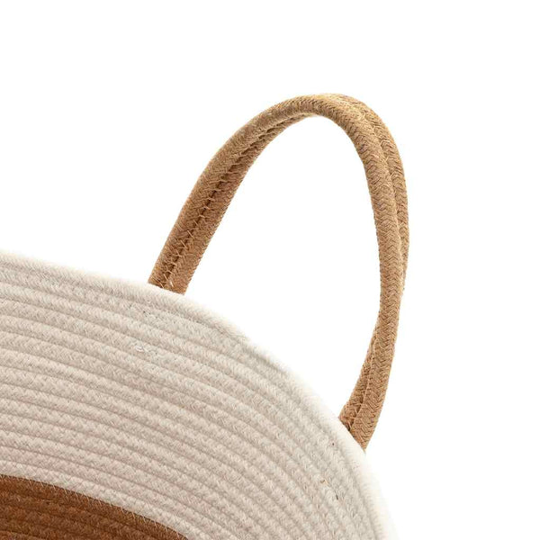 Aufbewahrungskorb Baumwolle Braun/Weiß Ø40cm