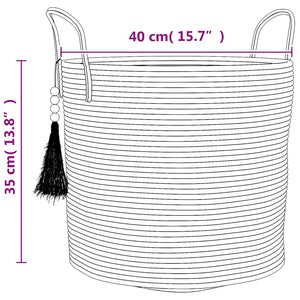 Aufbewahrungskorb Baumwolle Braun/Weiß Ø40cm