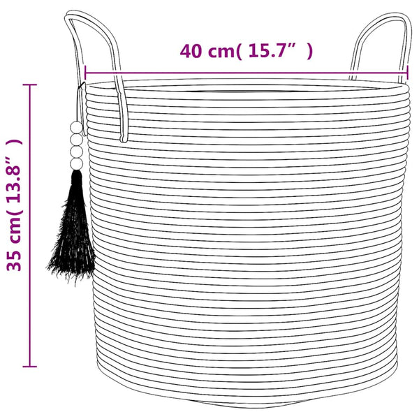 Aufbewahrungskorb Baumwolle Braun/Weiß Ø40cm