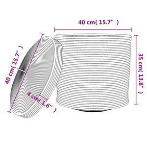 Aufbewahrungskorb mit Deckel Braun/Weiß