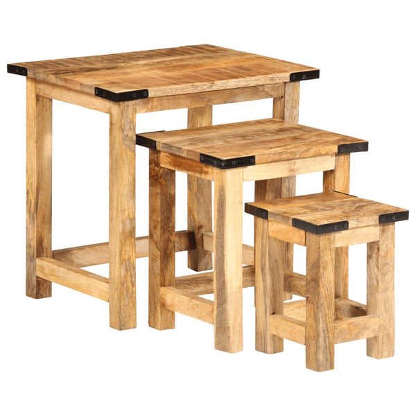 Satztische 3er Set Mango Massivholz
