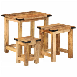 Satztische 3er Set Mango Massivholz