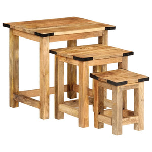 Satztische 3er Set Mango Massivholz