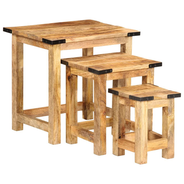 Satztische 3er Set Mango Massivholz
