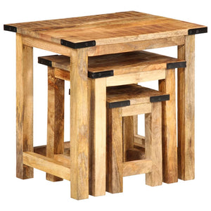 Satztische 3er Set Mango Massivholz
