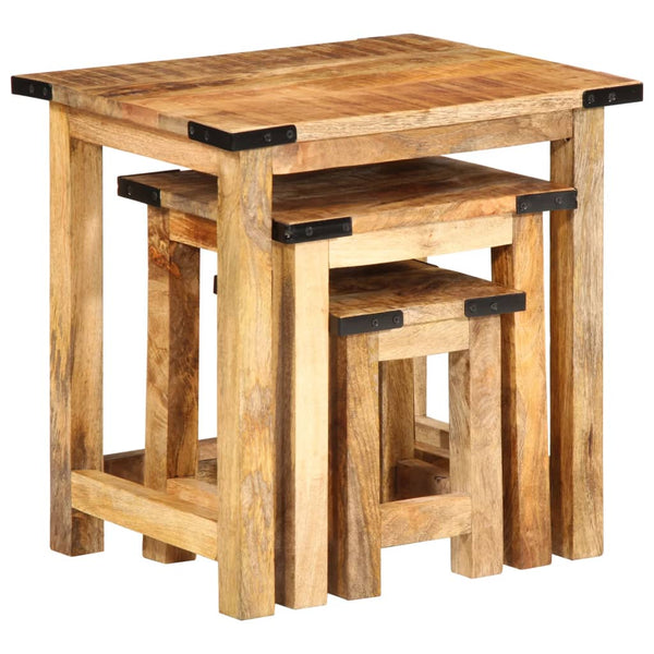 Satztische 3er Set Mango Massivholz