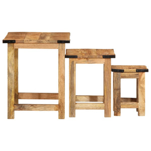 Satztische 3er Set Mango Massivholz