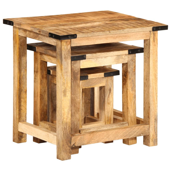 Satztische 3er Set Mango Massivholz