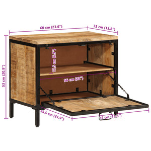 Mango Schuhschrank Massivholz 60cm