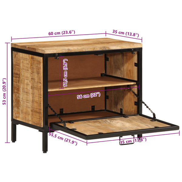 Mango Schuhschrank Massivholz 60cm