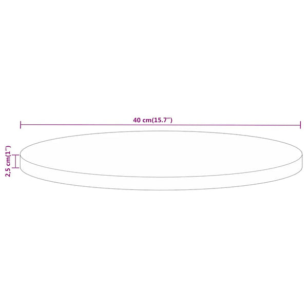 Runde Tischplatte aus Mangoholz, Ø 40 cm