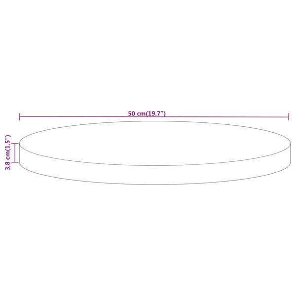 Runde Tischplatte aus Mangoholz, Ø 50cm