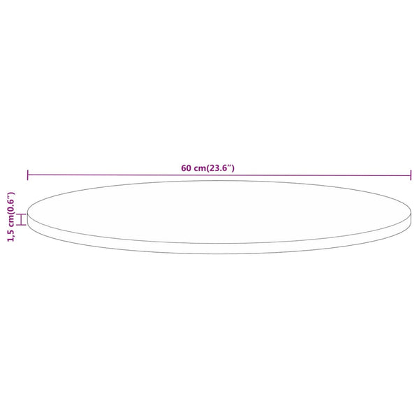 Runde Tischplatte aus Mangoholz, Ø 60 cm