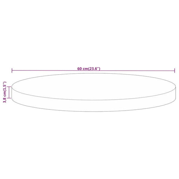 Runde Tischplatte aus Mangoholz, Ø 60cm
