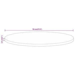 Tischplatte Mango Massivholz Ø 70cm