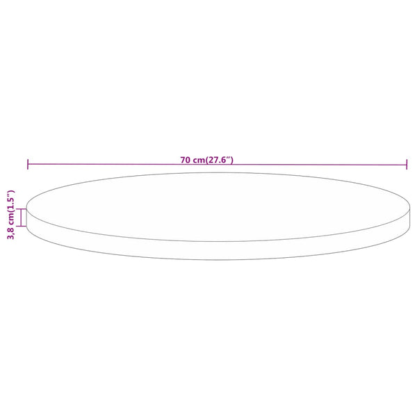 Runde Tischplatte aus Mangoholz, Ø 70 cm