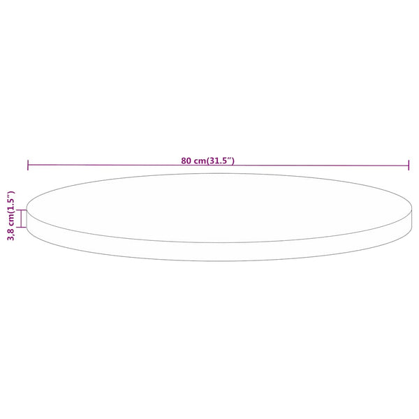 Runde Tischplatte aus Mangoholz, Ø 80cm