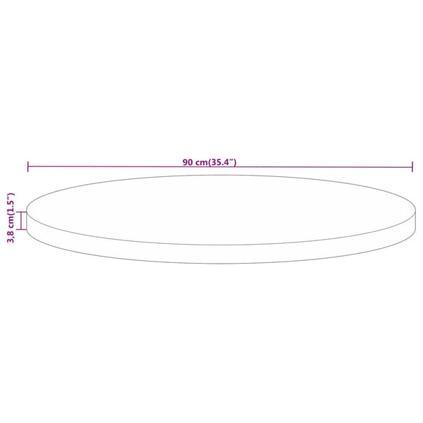 Runde Tischplatte aus Mangoholz, Ø 90cm