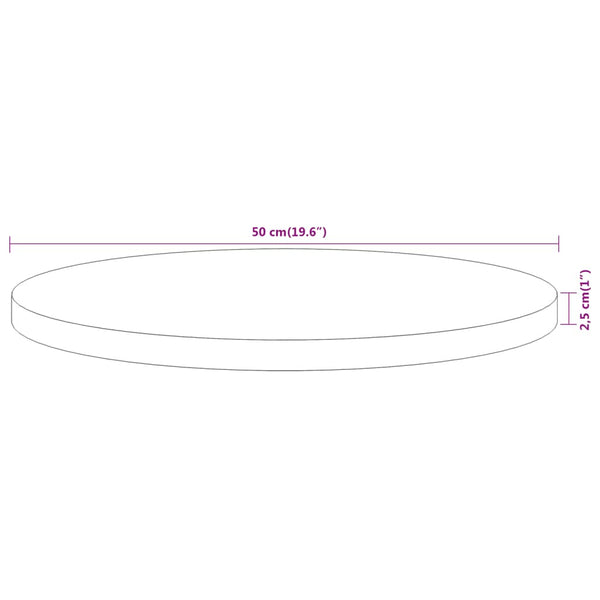 Akazie Tischplatte Rund Ø50cm