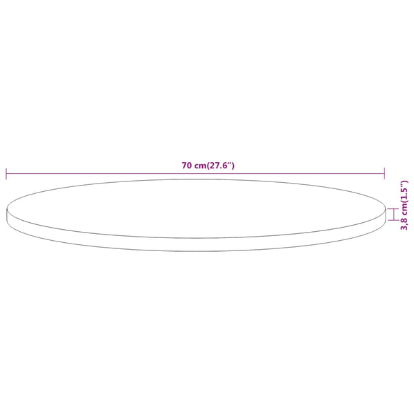 Akazie Tischplatte Rund Ø70cm