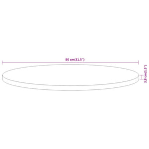 Runde Tischplatte Akazie Massivholz Ø80cm