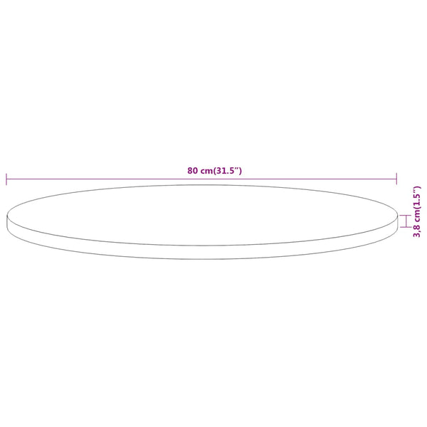 Runde Tischplatte Akazie Massivholz Ø80cm