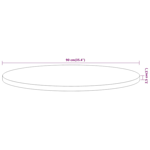 Akazie Tischplatte Rund Ø90cm
