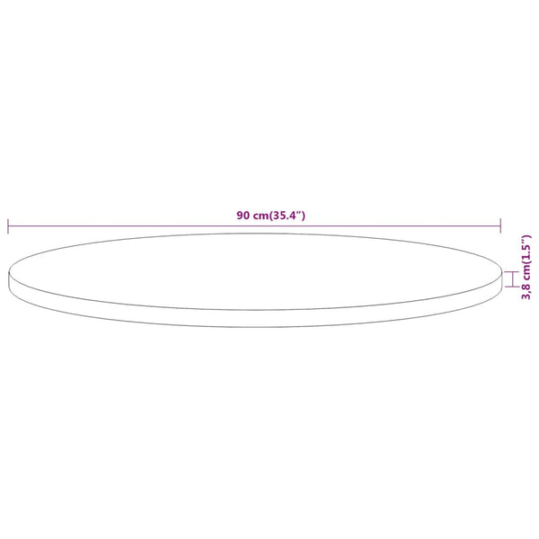 Akazie Tischplatte Rund Ø90cm