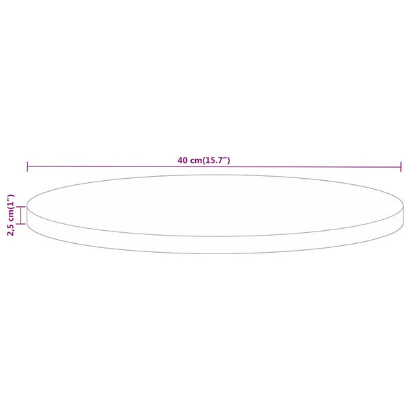 Tischplatte Mango Massivholz Ø 40cm