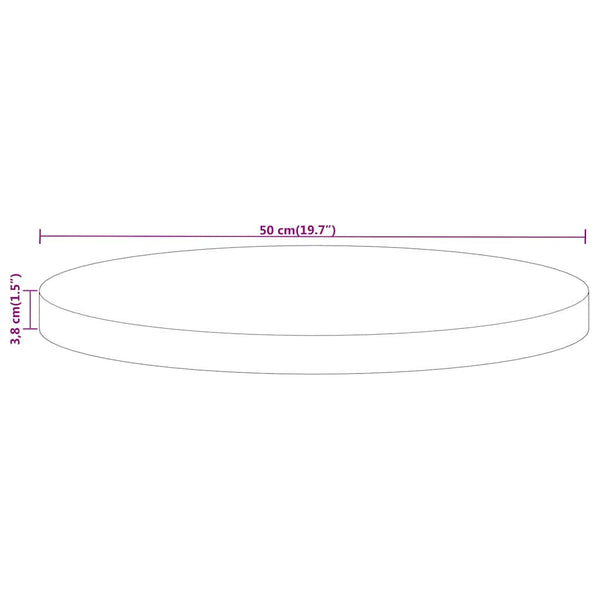 Tischplatte Mango Massivholz Ø 50cm