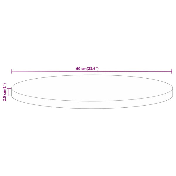 Mango Tischplatte Rund Ø 60cm