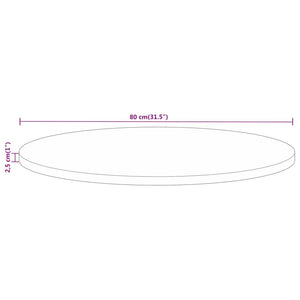 Tischplatte Mango Massivholz Ø 80cm