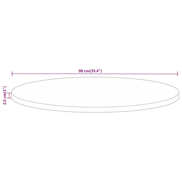 Massivholz Tischplatte Mango Ø 90cm