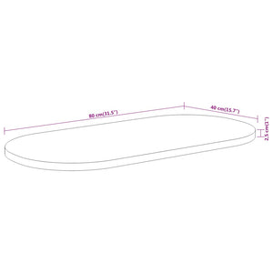 Akazie Tischplatte Oval 80x40 cm
